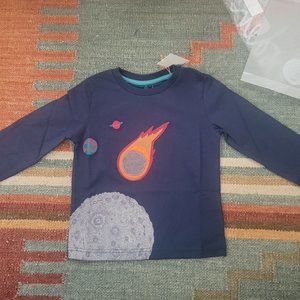 Mini Boden LS Meteor applique tee 3-4 y